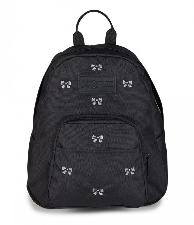 Jansport Half Pint Mini Backpack - Embroidered Bows Black Jansport Half Pint Mini Backpack - Embroidered Bows Black